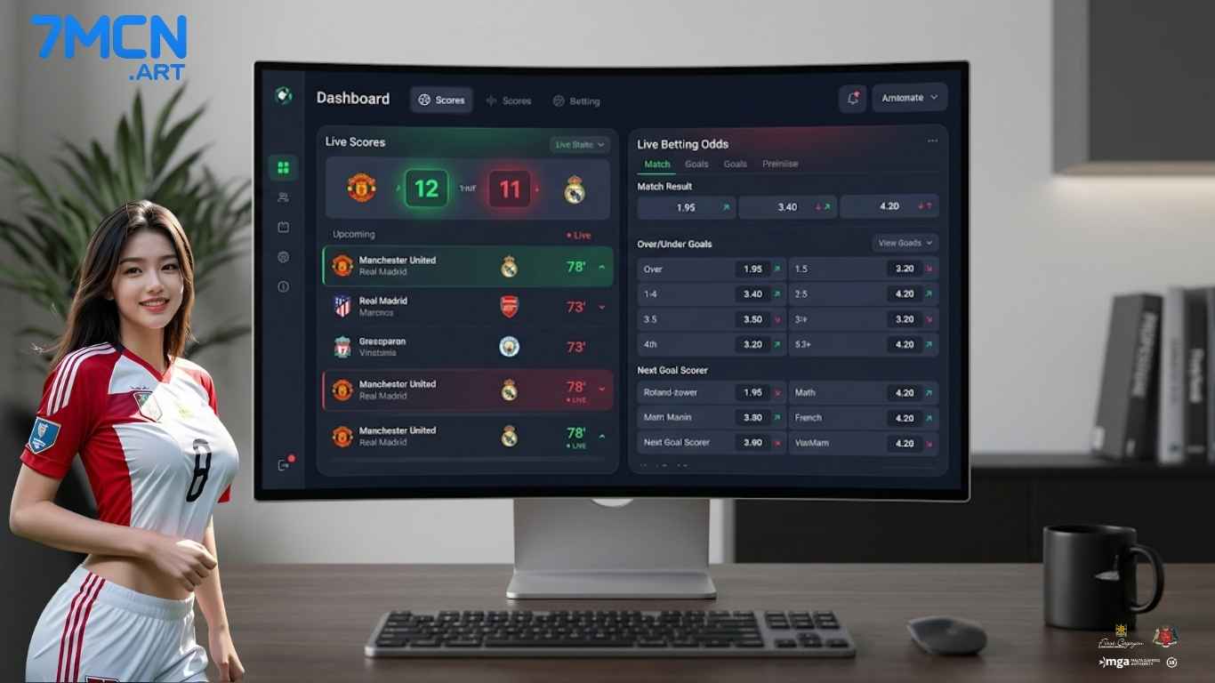 Giao diện 7M Livescore cập nhật tỷ số realtime siêu tốc 2026
